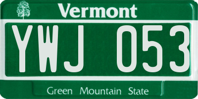 VT license plate YWJ053