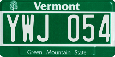 VT license plate YWJ054
