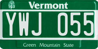 VT license plate YWJ055
