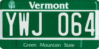 VT license plate YWJ064