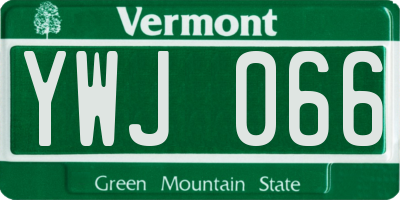 VT license plate YWJ066