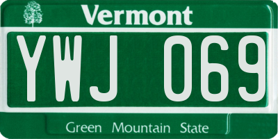 VT license plate YWJ069