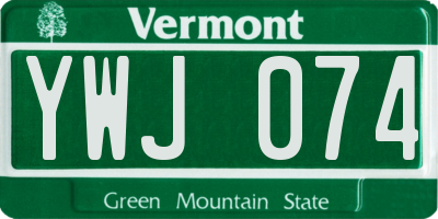 VT license plate YWJ074