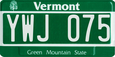 VT license plate YWJ075