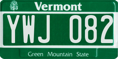 VT license plate YWJ082