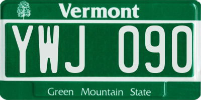 VT license plate YWJ090