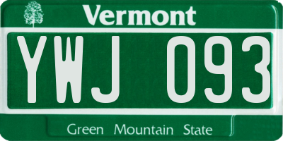 VT license plate YWJ093