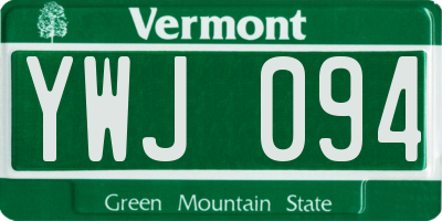 VT license plate YWJ094