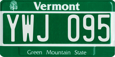 VT license plate YWJ095