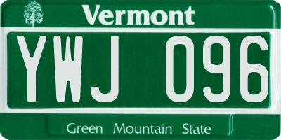 VT license plate YWJ096
