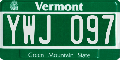 VT license plate YWJ097