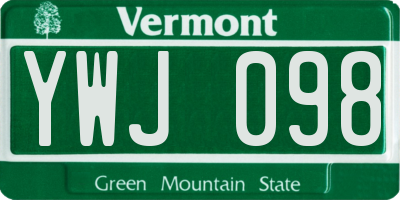 VT license plate YWJ098