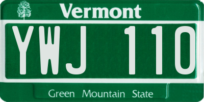 VT license plate YWJ110