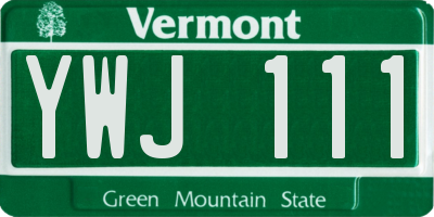VT license plate YWJ111