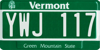 VT license plate YWJ117