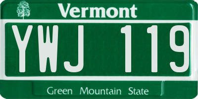 VT license plate YWJ119
