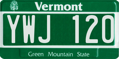 VT license plate YWJ120