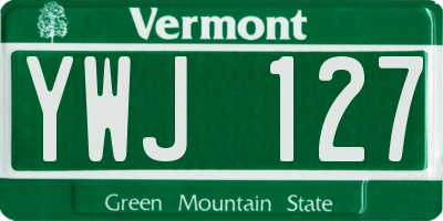 VT license plate YWJ127