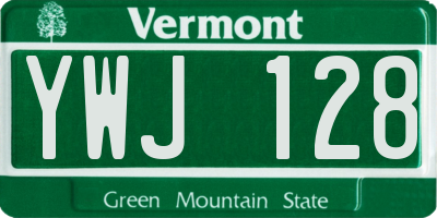 VT license plate YWJ128