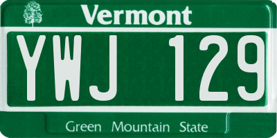 VT license plate YWJ129