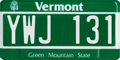 VT license plate YWJ131