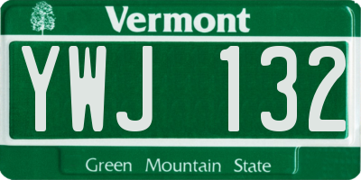 VT license plate YWJ132