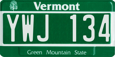 VT license plate YWJ134