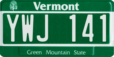 VT license plate YWJ141