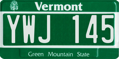 VT license plate YWJ145