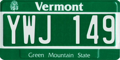 VT license plate YWJ149