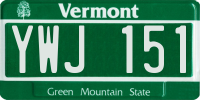 VT license plate YWJ151