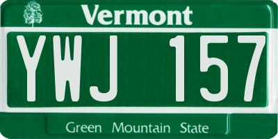 VT license plate YWJ157