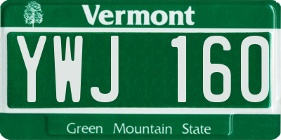 VT license plate YWJ160