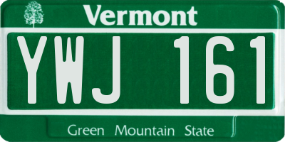 VT license plate YWJ161