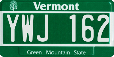 VT license plate YWJ162