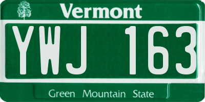 VT license plate YWJ163