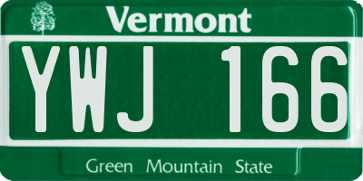 VT license plate YWJ166