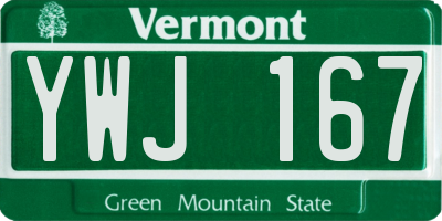 VT license plate YWJ167