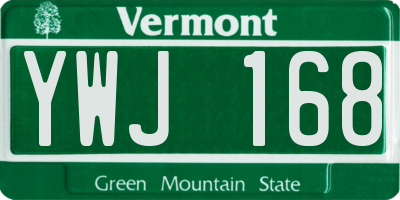 VT license plate YWJ168