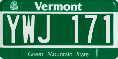VT license plate YWJ171