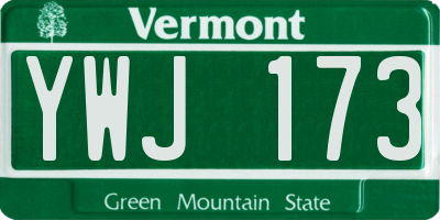 VT license plate YWJ173
