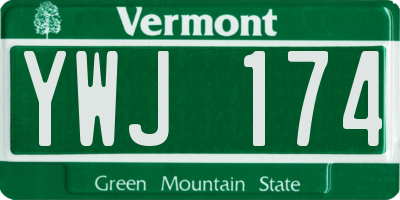 VT license plate YWJ174