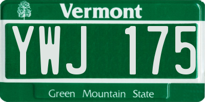 VT license plate YWJ175