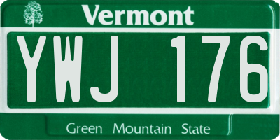 VT license plate YWJ176