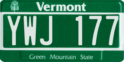 VT license plate YWJ177