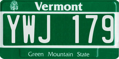 VT license plate YWJ179