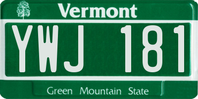 VT license plate YWJ181