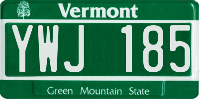 VT license plate YWJ185