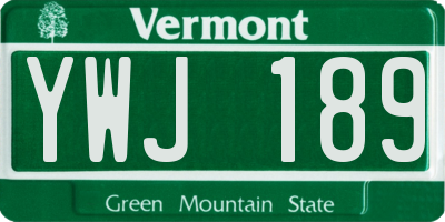 VT license plate YWJ189