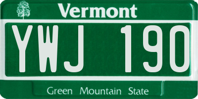 VT license plate YWJ190
